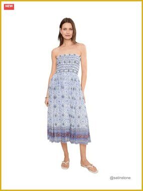Printed Convertible Maxi Skirt with Smocked Waist and Pleats